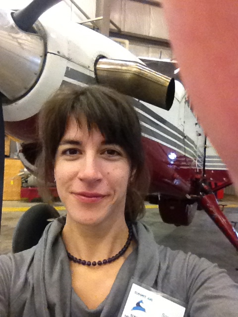 Samantha with the Turbine powered De-Haveland Beaver, she flies in the Arctic