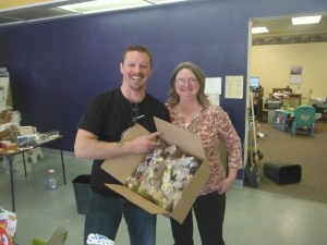 Fellow sailor Sherry Allen donated a box of solid chocolate bunnies for reserve sweets onboard.
