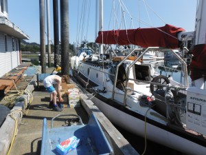 We are next to the last slip.  But like always, we appreciate what we work for.  And work we did!