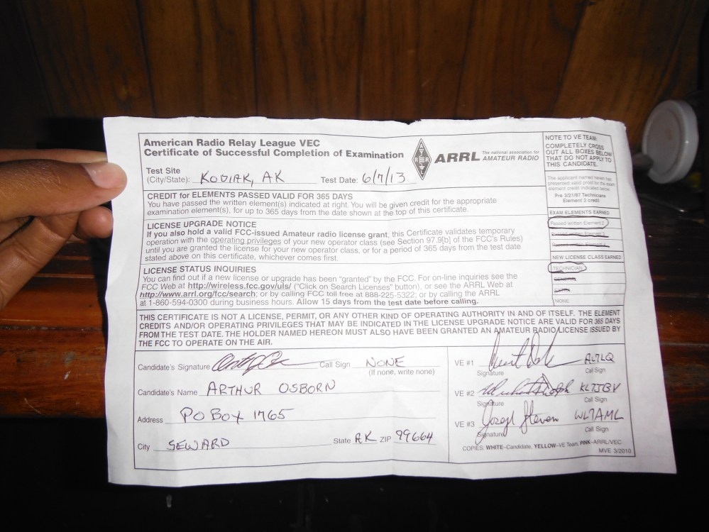 Rachel and I passed our Technician level HAM license exams!