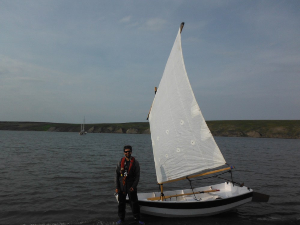 Jason and Scarlet as we depart the friendly shores of Hershel Island.