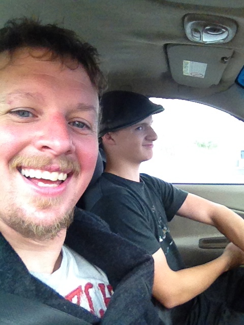 Isaac driving me to Anchorage.