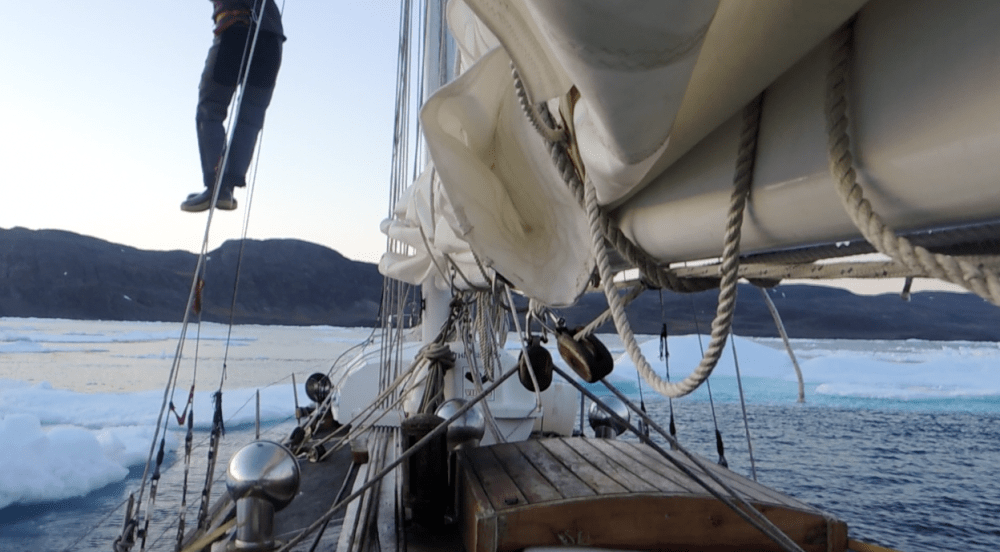 Shooting a gap with a tangled mitt.