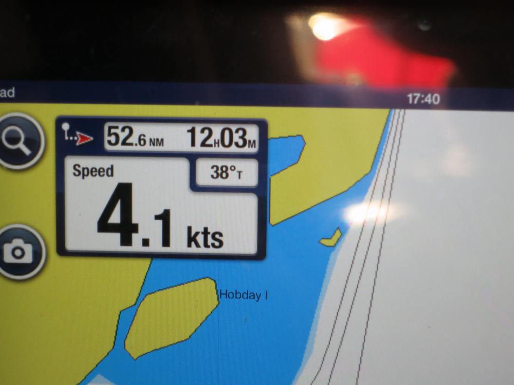 GPS track showing 38 True degrees