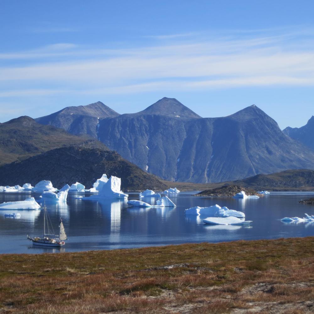 Empirical at anchor amongst the bergs of Southern Greenland