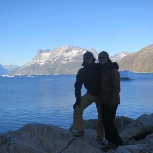 Samantha and I in Prins Christian Sound Greenland 2014